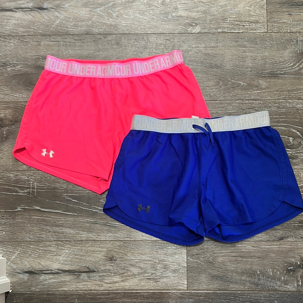 Under Armour Neon Pink and Royal Blue Shorts